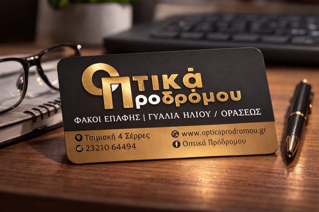 Επαγγελματική κάρτα με χρυσοτυπία